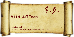 Vild János névjegykártya